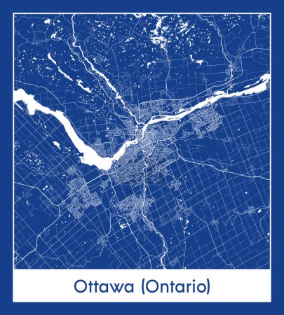 Téléchargez les illustrations : Ottawa Ontario Canada Amérique du Nord Plan de ville illustration vectorielle - en licence libre de droit