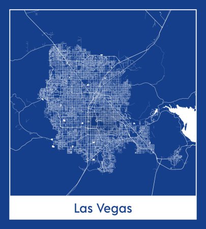 Illustration for Las Vegas United States North America City map blue print vector illustration - Royalty Free Image