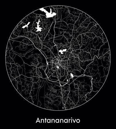 Téléchargez les illustrations : Carte de la ville Antananarivo Madagascar Afrique illustration vectorielle - en licence libre de droit