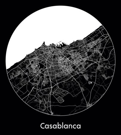 Illustration for City Map Casablanca Morocco Africa vector illustration - Royalty Free Image