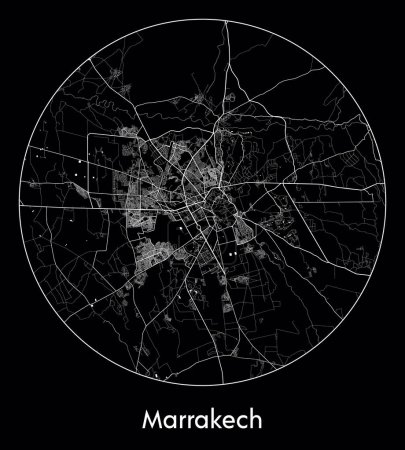 Téléchargez les illustrations : Plan de la ville Marrakech Maroc Afrique illustration vectorielle - en licence libre de droit