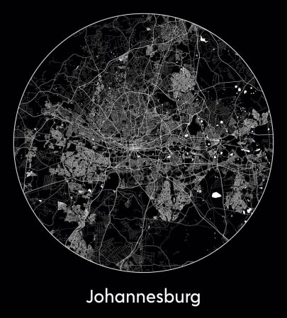 Illustration for City Map Johannesburg South Africa Africa vector illustration - Royalty Free Image