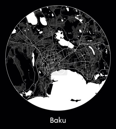 Illustration for City Map Baku Azerbaijan Asia vector illustration - Royalty Free Image