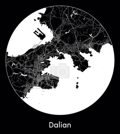 Illustration for City Map Dalian China Asia vector illustration - Royalty Free Image