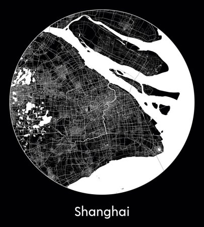 Illustration for City Map Shanghai China Asia vector illustration - Royalty Free Image