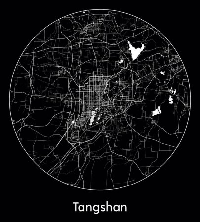 Ilustración de Mapa de la ciudad Tangshan China Asia vector ilustración - Imagen libre de derechos