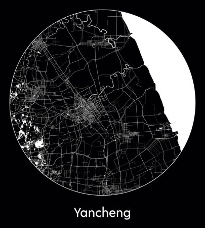 Illustration for City Map Yancheng China Asia vector illustration - Royalty Free Image