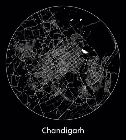 Illustration for City Map Chandigarh India Asia vector illustration - Royalty Free Image