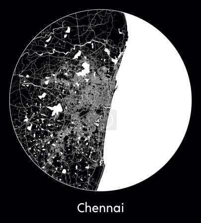 Ilustración de Mapa de la ciudad Chennai India Asia vector ilustración - Imagen libre de derechos