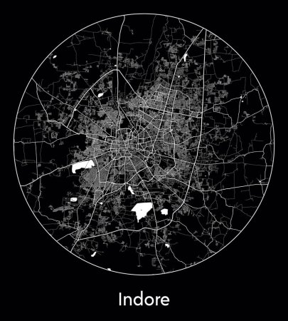 Ilustración de Mapa de la ciudad Indore India Asia vector ilustración - Imagen libre de derechos