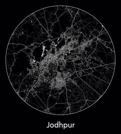 Ilustración de Mapa de la ciudad Jodhpur India Asia vector ilustración - Imagen libre de derechos