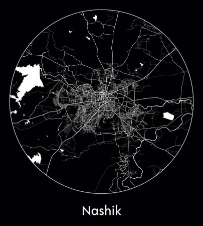 Ilustración de Mapa de la ciudad Nashik India Asia vector ilustración - Imagen libre de derechos