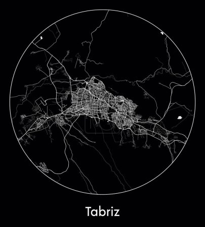 Illustration for City Map Tabriz Iran Asia vector illustration - Royalty Free Image