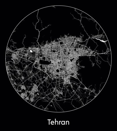Illustration for City Map Tehran Iran Asia vector illustration - Royalty Free Image