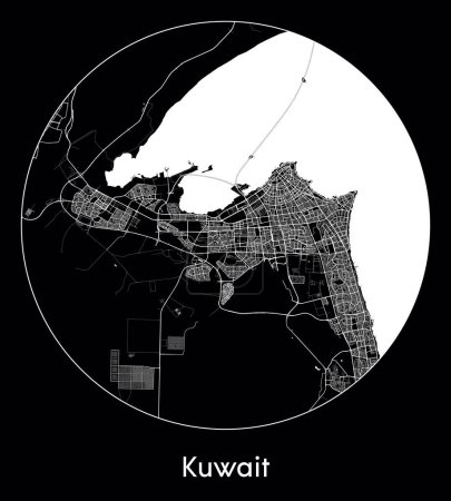 Ilustración de Mapa de la ciudad Kuwait Kuwait Asia vector ilustración - Imagen libre de derechos
