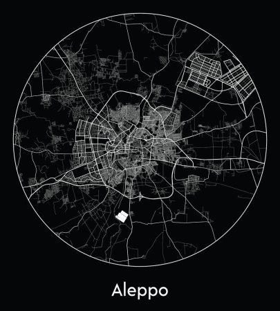 Illustration for City Map Aleppo Syria Asia vector illustration - Royalty Free Image