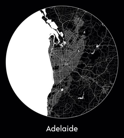 Illustration for City Map Adelaide Australia vector illustration - Royalty Free Image