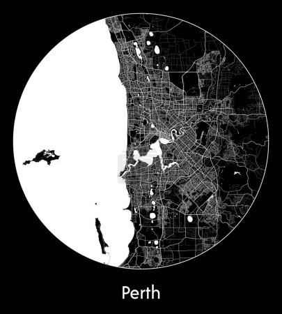 Ilustración de Mapa de la ciudad Perth Australia vector ilustración - Imagen libre de derechos