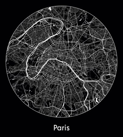 Téléchargez les illustrations : Plan de la ville Paris France Europe illustration vectorielle - en licence libre de droit