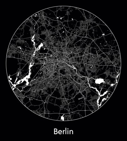 Illustration for City Map Berlin Germany Europe vector illustration - Royalty Free Image