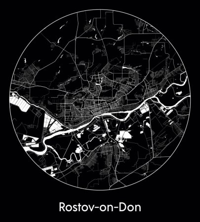 Ilustración de Mapa de la ciudad Rostov-on-Don Rusia Europa vector ilustración - Imagen libre de derechos