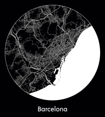 Illustration for City Map Barcelona Spain Europe vector illustration - Royalty Free Image