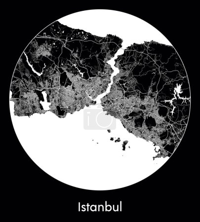 Illustration for City Map Istanbul Turkey Europe vector illustration - Royalty Free Image