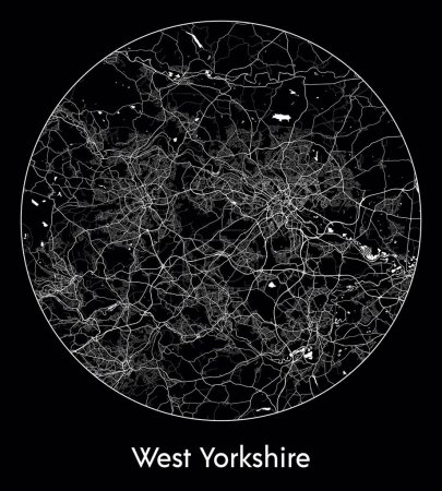 Ilustración de Mapa de la ciudad West Yorkshire Reino Unido Europa vector ilustración - Imagen libre de derechos