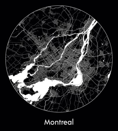 Illustration for City Map Montreal Canada North America vector illustration - Royalty Free Image