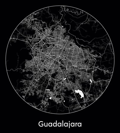 Illustration for City Map Guadalajara Mexico North America vector illustration - Royalty Free Image