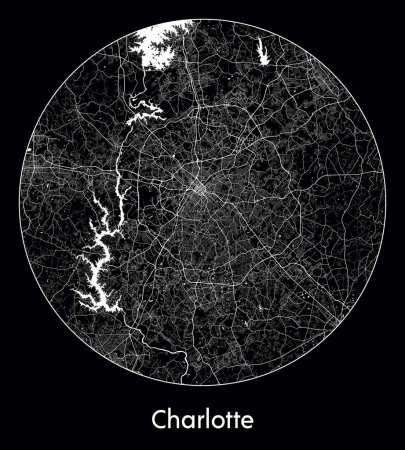 Illustration for City Map Charlotte United States North America vector illustration - Royalty Free Image