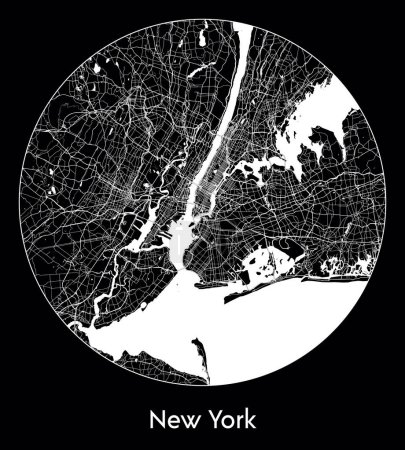 Téléchargez les illustrations : Plan de la ville New York Etats-Unis Amérique du Nord illustration vectorielle - en licence libre de droit