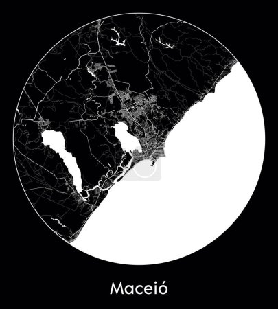 Ilustración de Mapa de la ciudad Maceio Brasil América del Sur vector ilustración - Imagen libre de derechos