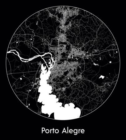 Téléchargez les illustrations : Plan de la ville Porto Alegre Brésil Amérique du Sud illustration vectorielle - en licence libre de droit
