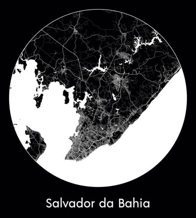 Illustration for City Map Salvador da Bahia Brazil South America vector illustration - Royalty Free Image