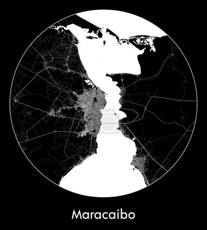 Ilustración de Mapa de la ciudad Maracaibo Venezuela América del Sur vector ilustración - Imagen libre de derechos