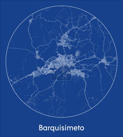 Illustration pour Plan de la ville Barquisimeto Venezuela Plan d'Amérique du Sud rond Illustration vectorielle circulaire - image libre de droit
