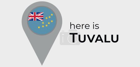 Illustration for Tuvalu national flag map marker pin icon illustration - Royalty Free Image