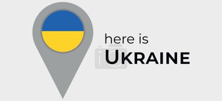 Téléchargez les illustrations : Ukraine drapeau national carte marqueur broche icône illustration - en licence libre de droit