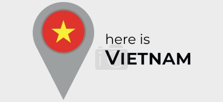 Vietnam national flag map marker pin icon illustration