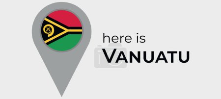 Téléchargez les illustrations : Vanuatu drapeau national carte marqueur broche icône illustration - en licence libre de droit