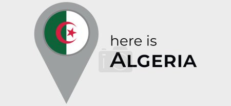 Illustration for Algeria national flag map marker pin icon illustration - Royalty Free Image