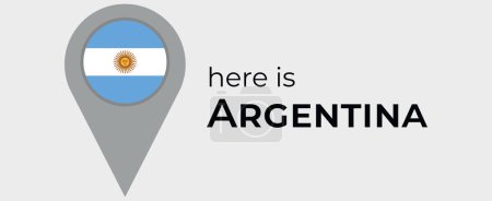 Téléchargez les illustrations : Argentine drapeau national carte marqueur broche icône illustration - en licence libre de droit