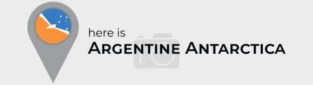 Illustration for Argentine Antarctica national flag map marker pin icon illustration - Royalty Free Image