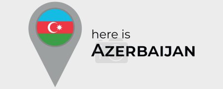 Téléchargez les illustrations : Azerbaïdjan drapeau national carte marqueur broche icône illustration - en licence libre de droit