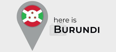 Illustration for Burundi national flag map marker pin icon illustration - Royalty Free Image