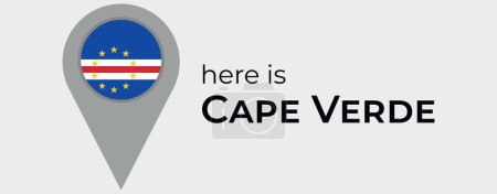 Téléchargez les illustrations : Drapeau national du Cap Vert illustration de l'icône de l'épingle marqueur - en licence libre de droit