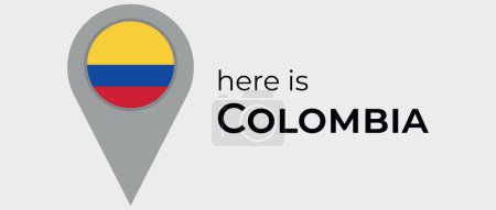Téléchargez les illustrations : Colombie drapeau national carte marqueur broche icône illustration - en licence libre de droit