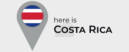 Illustration for Costa Rica national flag map marker pin icon illustration - Royalty Free Image