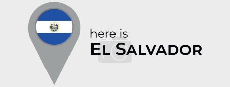 Illustration for El Salvador national flag map marker pin icon illustration - Royalty Free Image